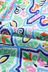White Boho Floral Printed Rhinestone 3/4 Sleeve Open Front Kimono